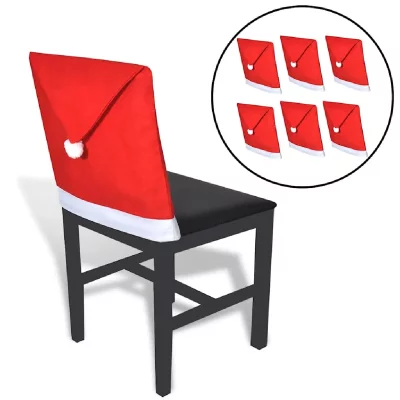 VIDAXL Housses de dossier de chaise 6 pcs Bonnet de P&egrave;re No&euml;l  n/a