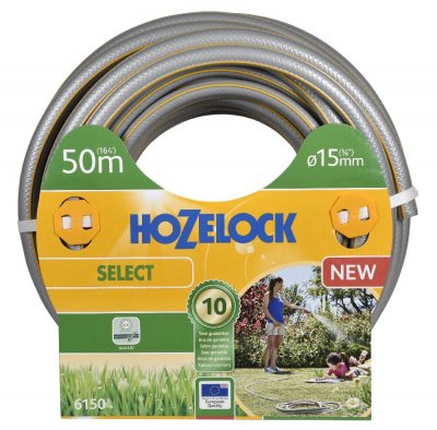 HOZELOCK  - Tuyau d'arrosage Select anti uv gris bandes 3D jaunes 15mm 25m