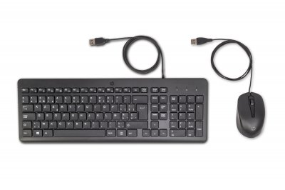 HP  150 - Ensemble clavier et souris - USB - AZERTY - Belge - noir