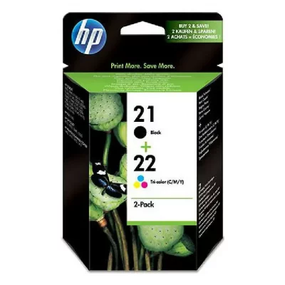 HP  21+22 2-Pack Noir + 3 couleurs