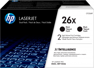 HP  26X, pack 2 toners haute capacit&eacute; noir