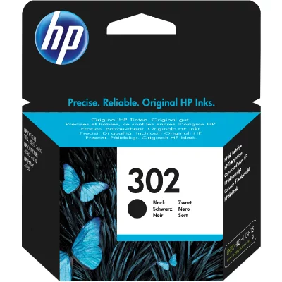 HP  302 Cartouche d'Encre Noir Authentique (F6U66AE)