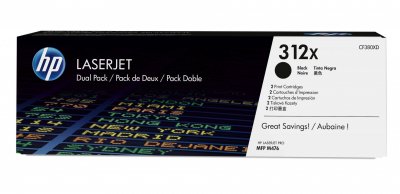 HP  312X, Pack 2 toners haute capacit&eacute; noir