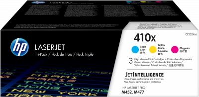 HP  410X, pack 3 toners haute capacit&eacute; couleurs