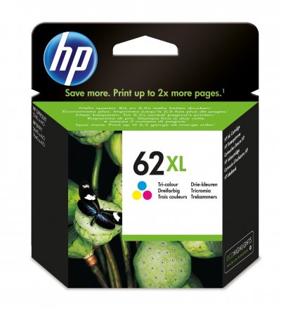 HP  62xl Cartouche D'encre Trois Couleurs Grande Capacit&eacute; Authentique