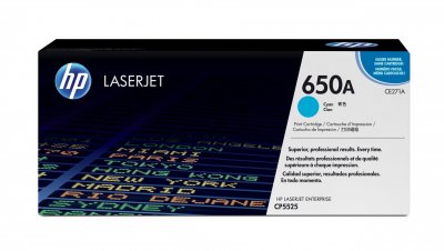 HP  650A toner LaserJet cyan authentique