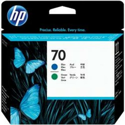 HP  70 - bleu, vert - t&ecirc;te d'impression