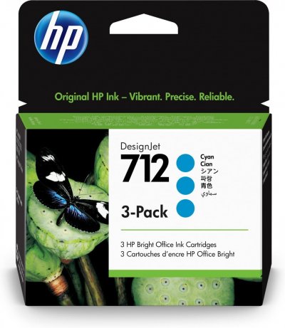 HP  712 Original Cyan 3 pi&egrave;ce(s)