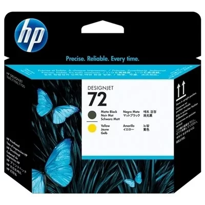 HP  72 Noir mat et jaune