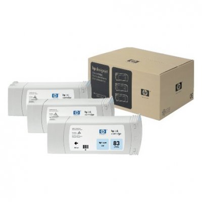 HP  83 Pack 3 Cartouches Cyan Clair C5076A