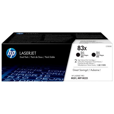 HP  83X Original Noir 2 pi&egrave;ce s