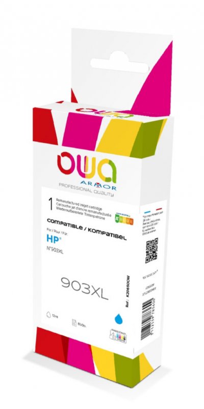 OWA Hp 903xl Cartouche D'encre Remanufactur&eacute;e Haute Capacit&eacute; Cyan