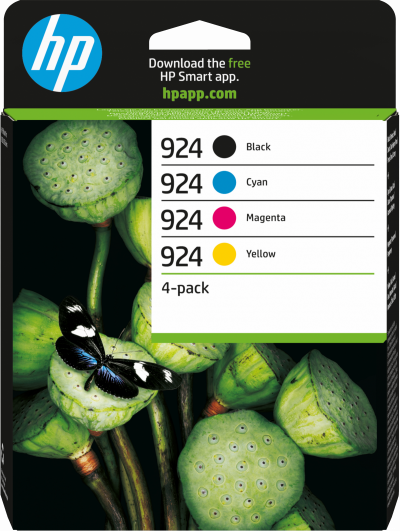HP  924 Cartouche d'encre originale 6C3Z1NE - Pack de 4 (Noir, Cyan, Magenta, Jaune)