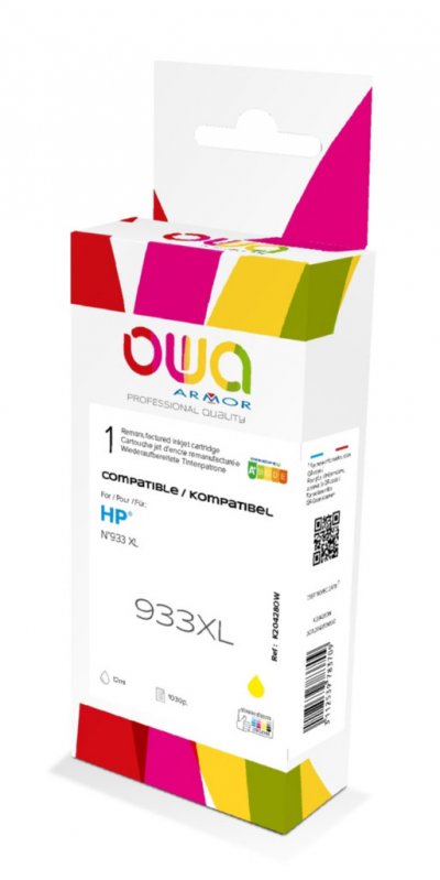 OWA Hp 933xl Cartouche D'encre Remanufactur&eacute;e Haute Capacit&eacute; Jaune