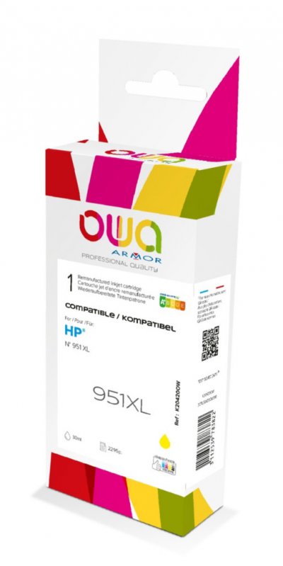 OWA Hp 951xl Cartouche D'encre Remanufactur&eacute;e Haute Capacit&eacute; Jaune