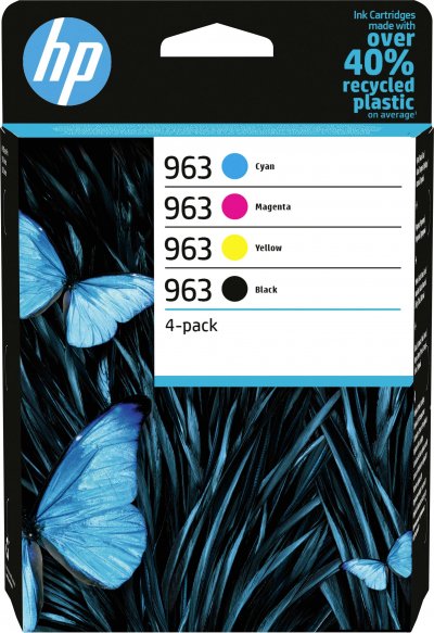 HP  963 - Pack 4 Cartouches d'encre - noir, cyan, magenta, jaune