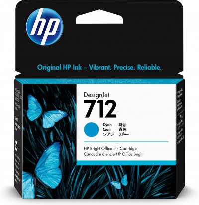 HP  Cartouche d'encre DesignJet 712, cyan, 29 ml