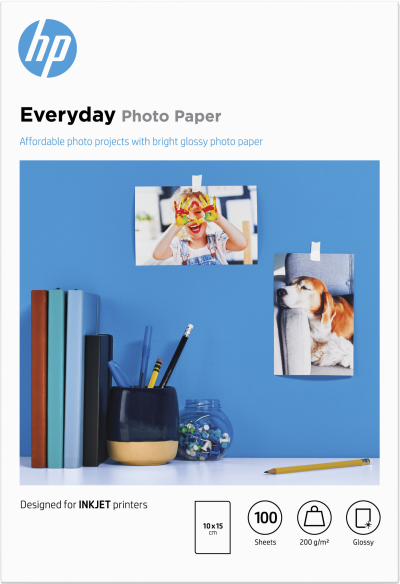 HP  CR757A papier photos Blanc Gloss