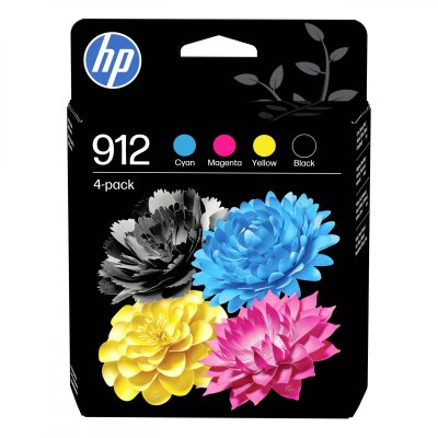 HP  Encre 912 dorigine paquet de 4 noir, cyan, magenta, jaune 6ZC74AE