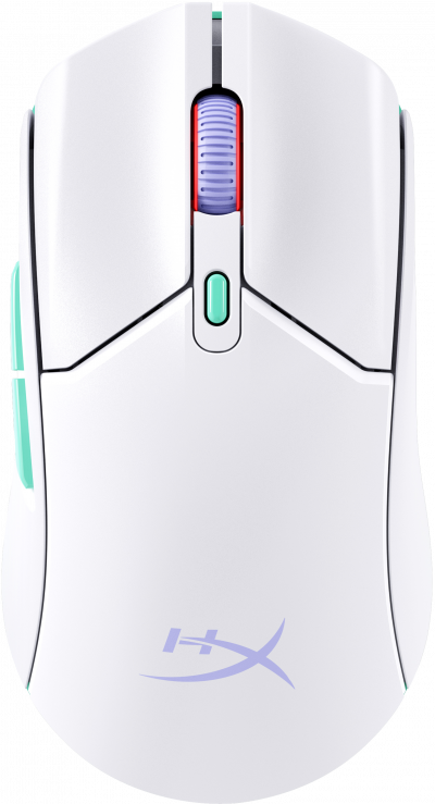 HYPERX HP  Pulsefire Haste 2 Core Wls - Gaming Mouse (Wht/Grn/Pur) souris