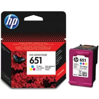 HP  ink cartridge no 651 tri-colour noir