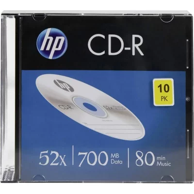 HP  Lot de 10 disques Vierges CD-R 52 x 80 Minutes 700 Mo