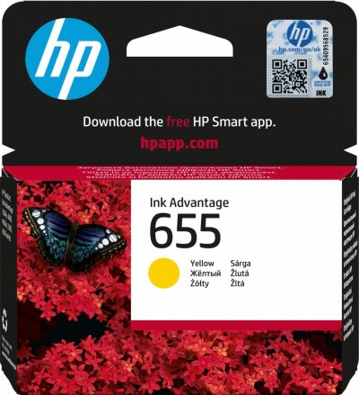 HP  Original  CZ112AE / 655 Cartouche &agrave; t&ecirc;te d'impression jaune