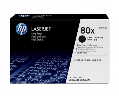HP  Toner 80X - Ce280XD noir Pack de 2