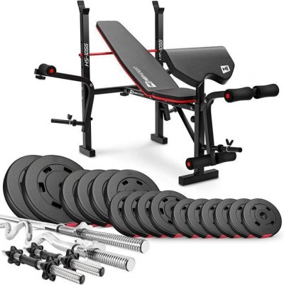 HS HOP SPORT HS Hop-Sport Set d'halt&egrave;res de 74 kg avec le banc de musculation HS-1055 
