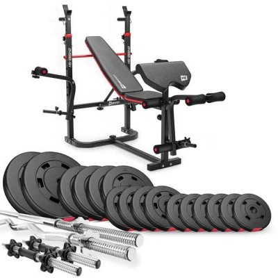 HS HOP SPORT HS Hop-Sport Set d'halt&egrave;res de 75kg avec le banc de musculation HS-1065 