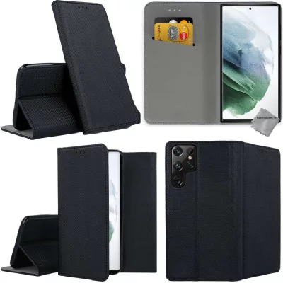 HTDMOBILES HTD Mobiles Housse portefeuille Samsung Galaxy S22 Ultra 5G NOIR