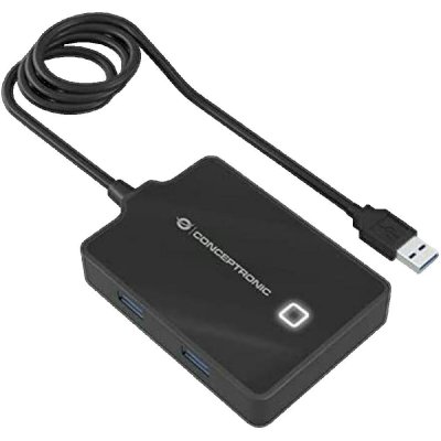 CONCEPTRONIC Hub  usb 3.0 4 p cable 90cm con alim HUBBIES11BP