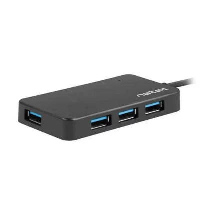 NATEC Hub  silkworm usb-c 4 puertos usb 3.0 negro