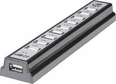 GENERIQUE Hub USB 2.0 Manhattan neu 10 ports noir, argent
