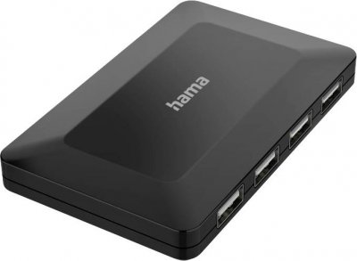 HAMA Hub USB, 4 ports, USB 2.0, 480 Mbit/s, avec c&acirc;ble et interrupteur - Neuf