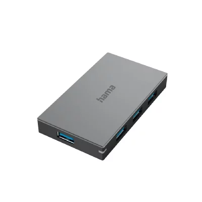 HAMA Hub usb, 4 ports, usb 3.0, 5 gbit/s, chrge rap., av. Cble et blc sect.