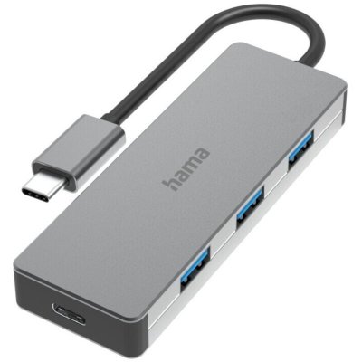 HAMA Hub USB-C, 4 ports, USB 3.2 Gen2, 10 Gbit/s, alu - Neuf