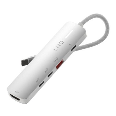 LINQ Hub USB-C Lnq Multiports 5 en 1 Pro 140 W Blanc
