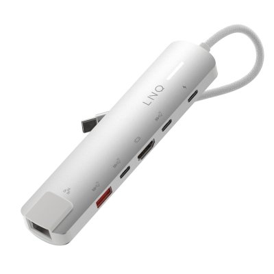 LINQ Hub USB-C Lnq Multiports 6 en 1 Pro 140 W Blanc