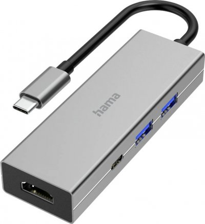 HAMA Hub USB-C, multiport, 4 ports, 2 USB-A, USB-C, HDMI - Neuf