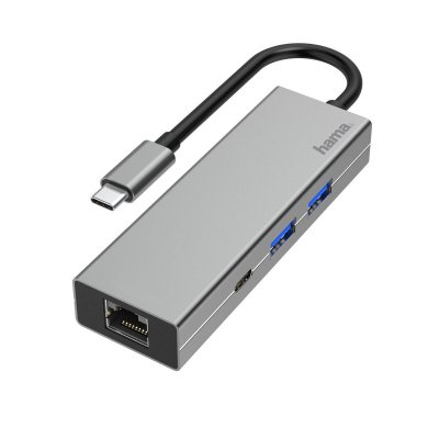 Hub USB-C, multiport, 4 ports, 2 USB-A, USB-C, LAN/Ethernet - Neuf