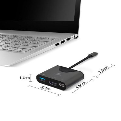 ADVANCE Hub USB type m&acirc;le vers USB 3.0 / HDMI / USB type C 