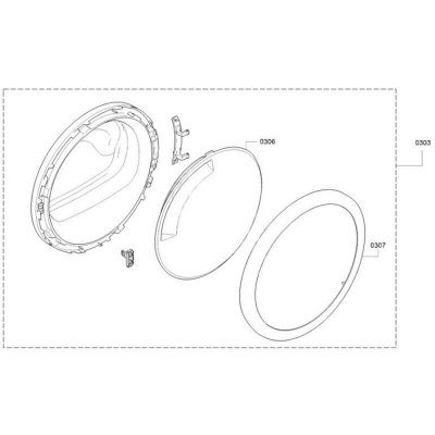 BOSCH Hublot Complet Pour Seche Linge  - 11015675