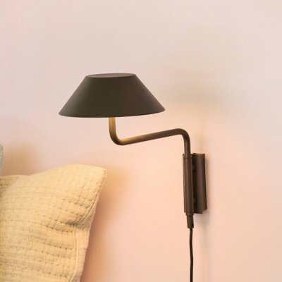 HUBSCH H&uuml;bsch Applique murale LED COVER, noire, saillie 30 cm, m&eacute;tal