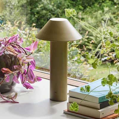 HUBSCH H&uuml;bsch Lampe &agrave; poser LED Tower, vert fonc&eacute;, hauteur 32 cm, m&eacute;tal