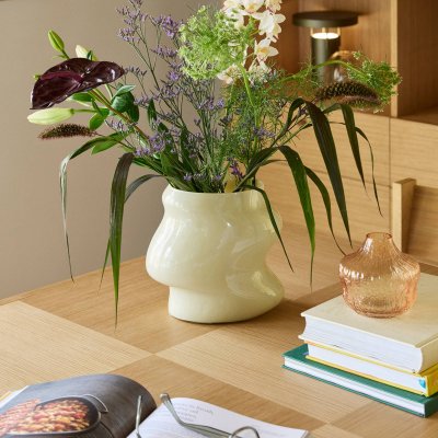 HUBSCH INTERIOR H&uuml;bsch Vase Lote, couleur sable, hauteur 20 cm, verre