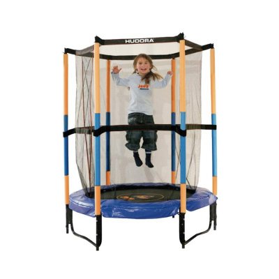 HUDORA  Jump 140 - Trampoline Avec R&eacute;seau De S&eacute;curit&eacute; - Bleu 