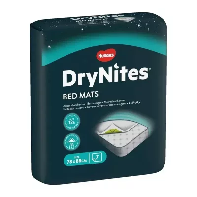 HUGGIES  DryNites Al&egrave;se Prot&egrave;ge-Matelas Jetable 7 Pi&egrave;ces - Lot de 2