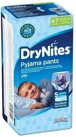 HUGGIES  DryNites pour gar&ccedil;ons de 4 &agrave; 7 ans, 10 couches