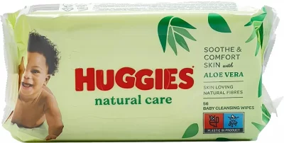 HUGGIES  Natural Care - Paquet de 56 lingettes, L'emballage peut varier
